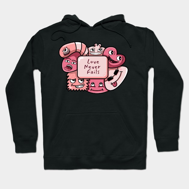 Love never fails doodle Hoodie by Dzulhan